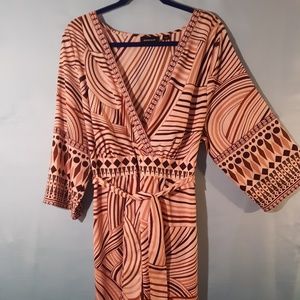 Brown Print Dress